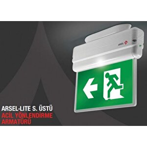 Arsel Arselite Ae-1223-l Sıva Üstü Ledli Acil Çıkış Yönlendirme Armatürü Sürekli Ve Kesintide 180 Dak. Yanan 500 Lümen Led