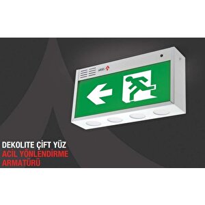 Arsel Dekolite Z Serisi Çift Yüzlü Ae60-5223-l(500) Acil Çıkış Yönlendirme Armatürü Sürekli Ve Kesintide 180 Dak. Yanan 500 Lümen