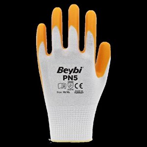 Beybi Pn-5 Sarı Nitril Kaplı Koruyucu 10" 1 Çift Iş Eldiveni