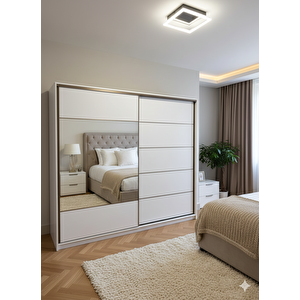 Bulut Sürgülü Dolap Gardırop 230 Cm  - Montaj Dahil-Byz