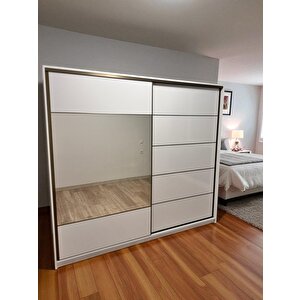 Toprak Sürgülü Dolap Gardırop 200 Cm  - Montaj Dahil-byz