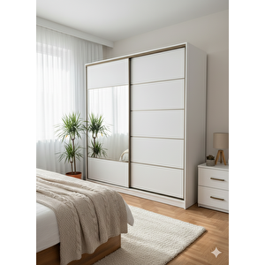 Toprak Sürgülü Dolap Gardırop 200 Cm  - Montaj Dahil-byz