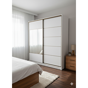 Toprak Sürgülü Dolap Gardırop 200 Cm  - Montaj Dahil-byz