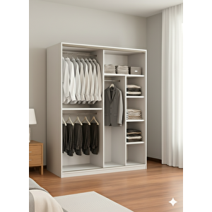 Toprak Sürgülü Dolap Gardırop 200 Cm  - Montaj Dahil-byz