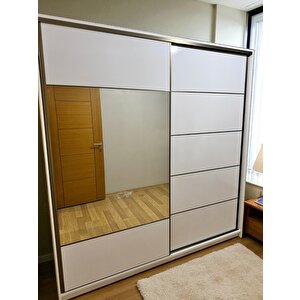 Derin Sürgülü Dolap Gardırop 160 Cm  - Montaj Dahil-byz