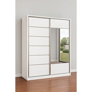 Derin Sürgülü Dolap Gardırop 160 Cm  - Montaj Dahil-byz