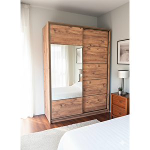 Derin Sürgülü Dolap Gardırop 160 Cm  - Montaj Dahil-aç