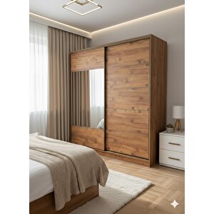 Toprak Sürgülü Dolap Gardırop 200 Cm  - Montaj Dahil-aç