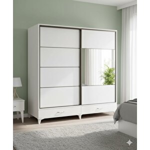 Güneş Sürgülü Dolap Gardırop 180 Cm  - Montaj Dahil-byz