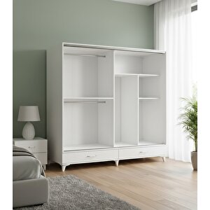 Güneş Sürgülü Dolap Gardırop 180 Cm  - Montaj Dahil-byz
