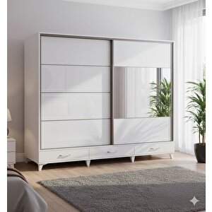 Güneş Sürgülü Dolap Gardırop 200 Cm  - Montaj Dahil-byz