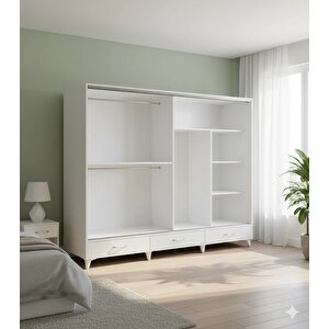 Güneş Sürgülü Dolap Gardırop 200 Cm  - Montaj Dahil-byz