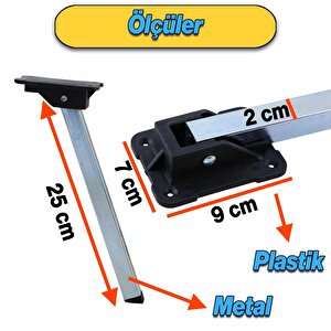 Sofra Ayağı 25 Cm Metal Plastik Siyah Taban Katlanır Yer Sofrası Sini Altı Mobilya Ayak Sehpa Masa