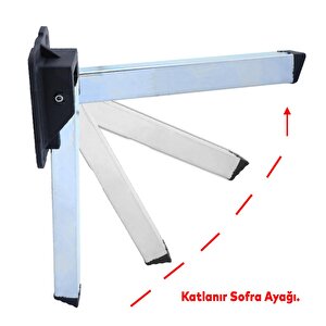 Sofra Ayağı 25 Cm Metal Plastik Siyah Taban Katlanır Yer Sofrası Sini Altı Mobilya Ayak Sehpa Masa