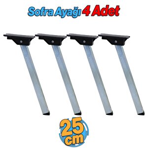 Sofra Ayağı 25 Cm Metal 4 Adet Plastik Siyah Taban Katlanır Yer Sofrası Sini Altı Mobilya Ayak Masa