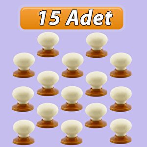 15 Adet Kamelya Kulp Krem Polimer Düğme Kulp Bakır Tablalı Mobilya Mutfak Dolabı Çekmece Kulbu Kulpları