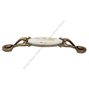 Narin Porselen Antik Çekmece Kapak Kulpu (2 Adet) 96mm