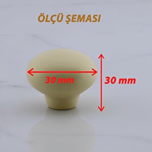 Kamelya Kulp Krem Polimer Düğme Kulp Mantar Mobilya Mutfak Dolabı Çekmece Kulbu Kulpları