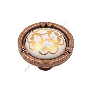 Narin Porselen Bakır Çekmece Kapak Kulpu (2 Adet) 96mm