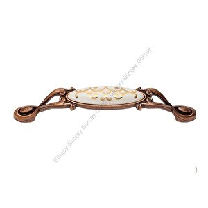 Narin Porselen Bakır Çekmece Kapak Kulpu (2 Adet) 128mm