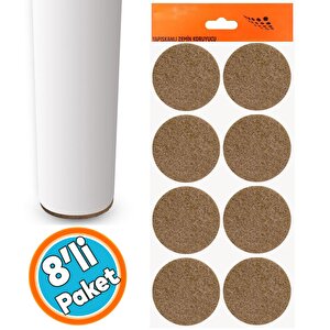 Yapışkanlı Zemin Koruyucu Keçe 50 Mm (8'li Paket) Masa Sandalye Mobilya Koltuk Ayak Keçesi Yuvarlak