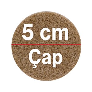 Yapışkanlı Zemin Koruyucu Keçe 50 Mm (8'li Paket) Masa Sandalye Mobilya Koltuk Ayak Keçesi Yuvarlak