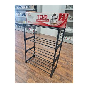 Teno Çok Amaçlı Raf - 4 Katlı Metal Ayakkabılık - Organizer - Kitaplık - Kurutmalık - Düzenleyici - Çiçeklik