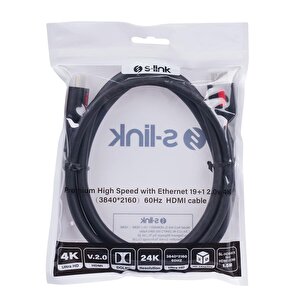 S-link Sl-hdm4k011 19+1 V2.0 4k 60hz 1.5 Metre Hdmi Kablo