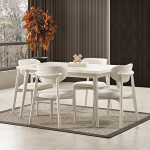 Petek Modern 4 Sandalyeli Açılır Masalı Yemek Odası Takımı