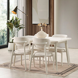Vizyon Modern 4 Sandalyeli Açılır Masalı Yemek Masası Takımı