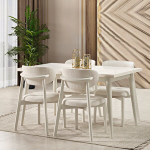 Masal Modern 4 Sandalyeli Açılır Masalı Yemek Masası Takımı