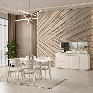 Masal Modern 4 Sandalyeli Açılır Masalı Yemek Odası Takımı