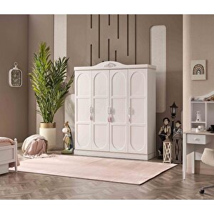 Dolap Urlu Pari̇s 90443 Model Gardirop 4 Ahşap Kapaklı Kalite Malzeme El Yapim
