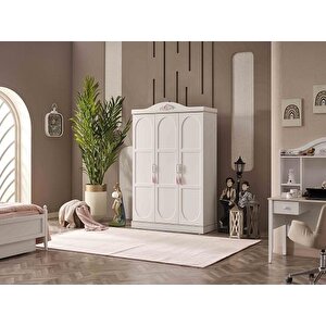 Dolap Urlu Pari̇s 90444 Model Gardirop 3 Ahşap Kapaklı Kalite Malzeme El Yapim