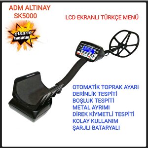 Lcd Ekranli Türkçe Menülü Defi̇ne Arama Dedektörü