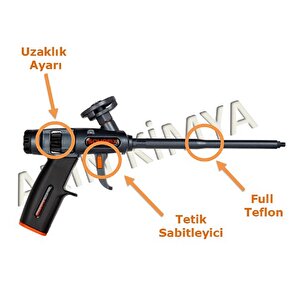Poliüretan Köpük Tabancası Tetik Sabitleyicili Full Teflon Sfx-5473