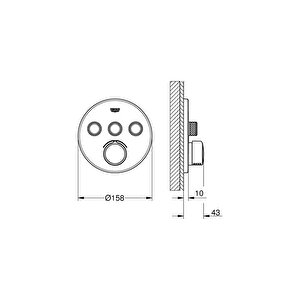 Smartcontrol 3 Valfli Akış Kontrollü Ankastre Duş Bataryası 29146000