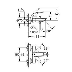 Grohe Eurosmart Tek Kumandalı Banyo Bataryası - 333002433