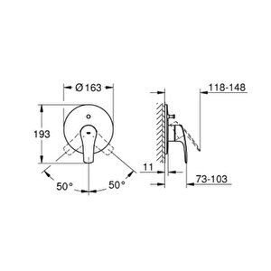 Grohe Eurosmart Ankastre Banyo/duş Bataryası - 194502433