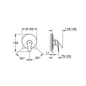 Grohe Eurosmart Ankastre Duş Bataryası Mat Siyah - 194512433