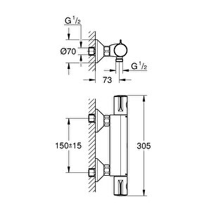 Grohe Grohtherm 800 Termostatik Duş Bataryası Mat Siyah - 1022022430