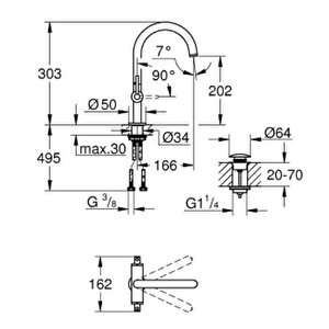 Grohe Atrio Lavabo Bataryası 1/2" L-boyut - 21145dc0