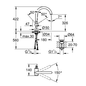 Atrio Lavabo Bataryası 1/2" Xl-boyut - 24365dc0
