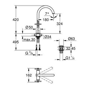Atrio Tek Delikli Lavabo Bataryası 1/2" Xl-boyut - 21149gl0