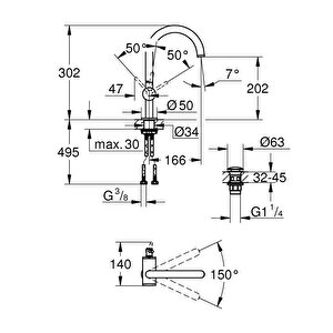 Lavabo Bataryası Atrio 1/2" L-boyut - 24362gl0