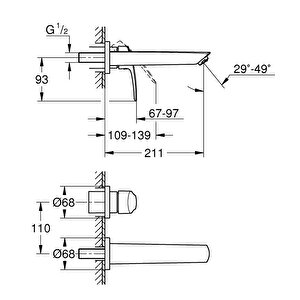 Grohe Eurosmart İki Delikli Lavabo Bataryası M-boyut Mat Siyah - 293382433
