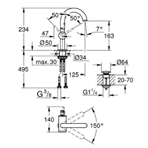 Atrio Lavabo Bataryası 1/2" M-boyut - 24363dc0