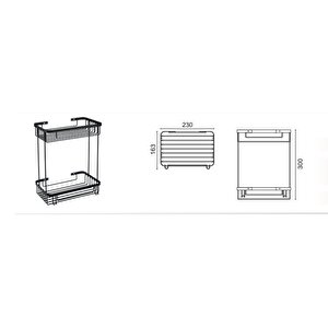 Taci̇ İki̇li̇ 23x15 Metal Si̇yah-dkp10-029.4