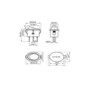 25mm Işıklı Oval On-off Anahtar Switch