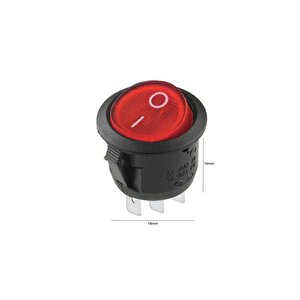 16mm On-off Power Yuvarlak Switch Anahtar 3 Pin